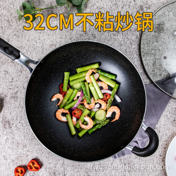 Poêle wok profonde antiadhésive en aluminium de 32 cm